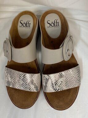 Söfft Braye Women's Leather sandals, gray/Snake-Print, size 7 M